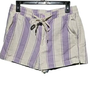American Eagle Outfitters Purple and Cream Striped Shorts EUC Size Medium